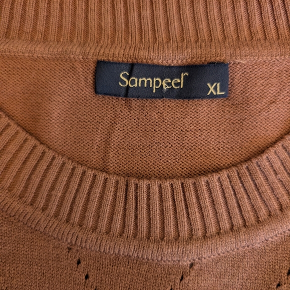 Sampeel Womens XL Brown Sweater Cottagecore Bohemian Indie Neutral Minimalist - Picture 6 of 7